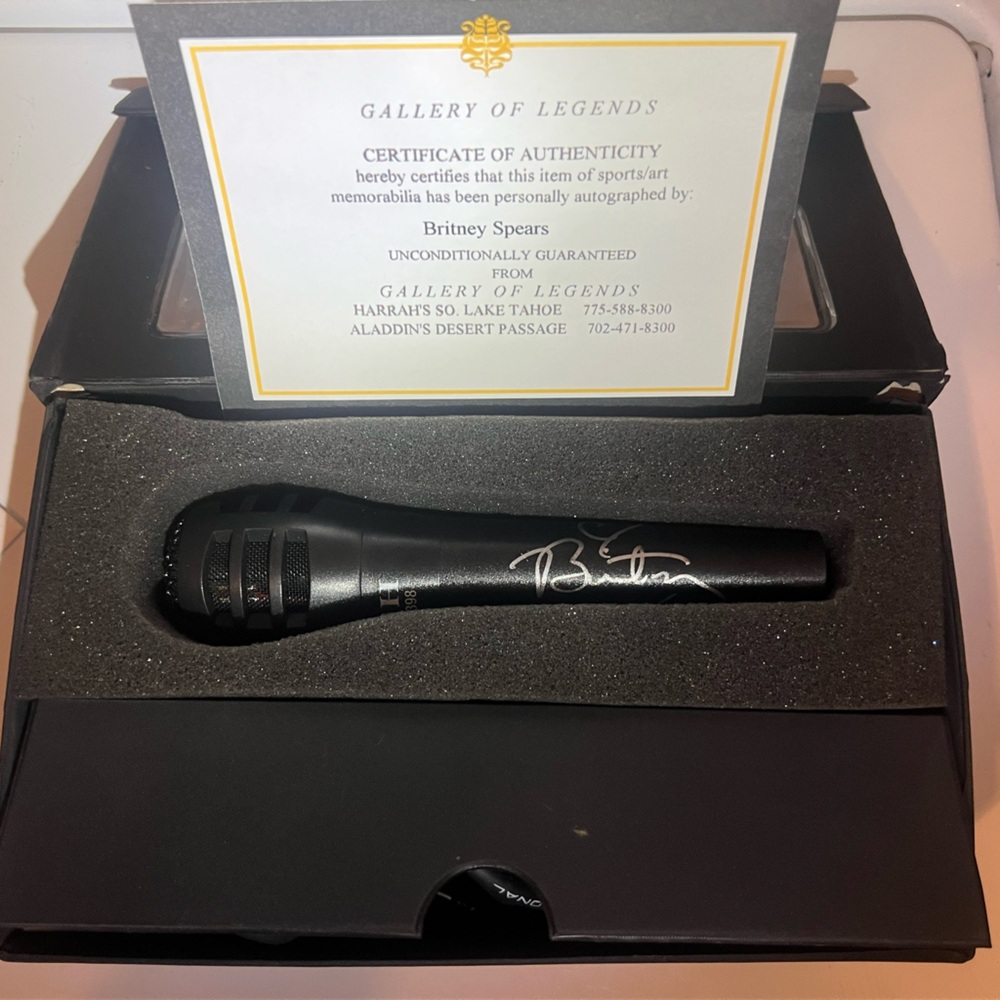 Authentic BRITNEY SPEARS Autographed Microphone w/ Certificate of Authenticity